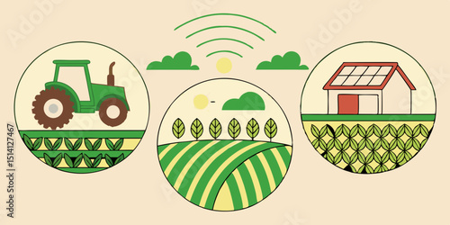 Modern agricultural technology enhances crop production and farm management in rural areas