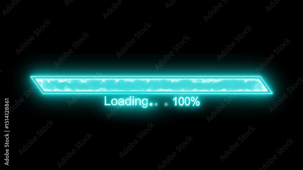 Neon Tech Progress Bar Animation, Looping Glowing Loading Indicator ...