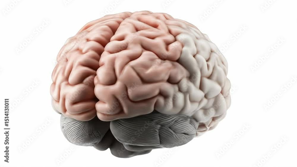 3D animation of a human brain, representing intelligence, neuroscience, complex thought, and digital innovation 3D animation of a human brain, representing intelligence, neuroscience, complex thought, and digital innovation