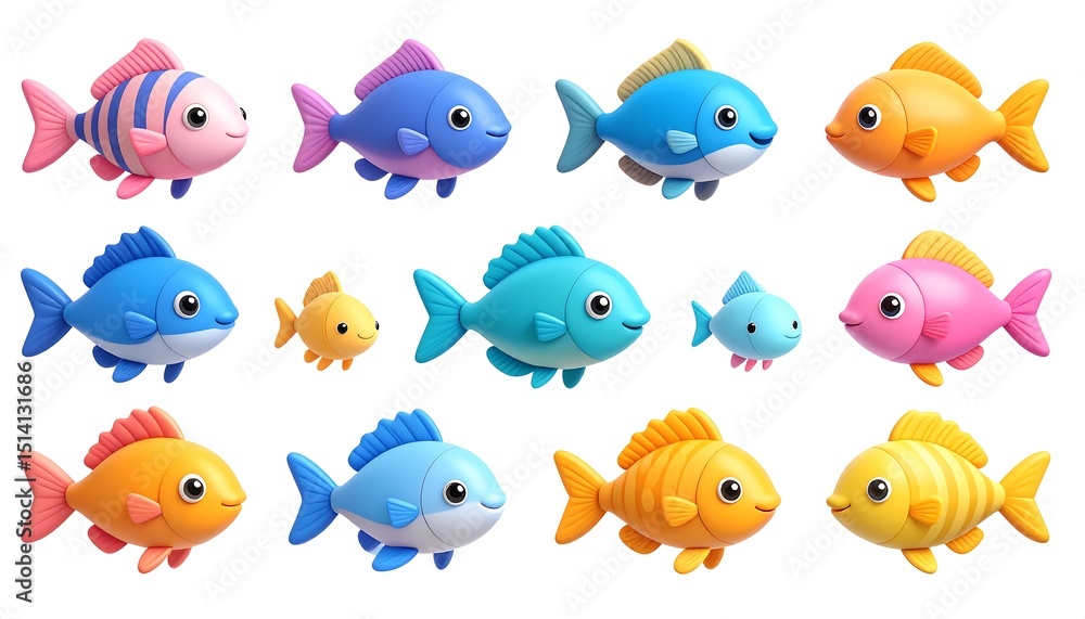 set of funny fish set of funny fish