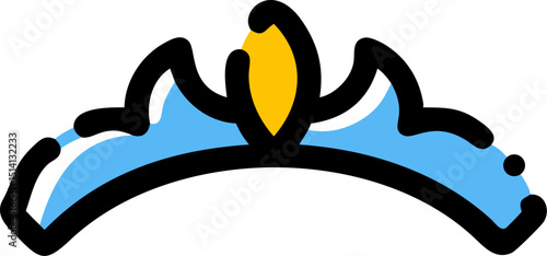 Cute cartoon princess tiara crown headband clipart