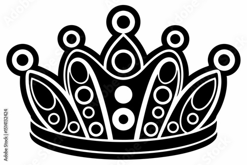 Ornate black and white crown royal design