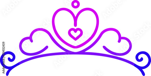 Pretty purple and pink heart tiara crown design