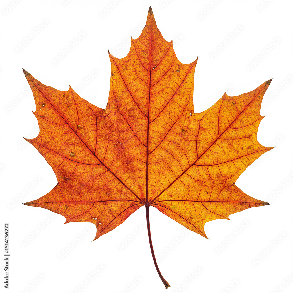 Orange maple leaf on white background Orange maple leaf on white background