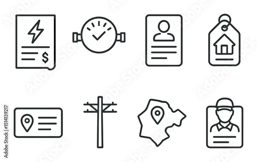 Utility and service outline icons set – linear, simple and functional symbols for apps