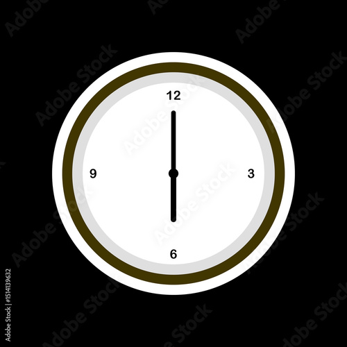 Vintage wall clock with hour, minute, and second hands on a black background, a timeless symbol of business and the passing day
