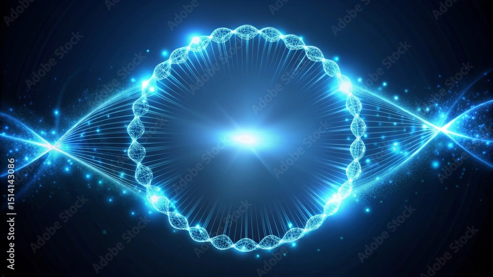 Fototapeta premium Abstract Glowing Helix A Futuristic Representation of Genetic Code and Biological Structure