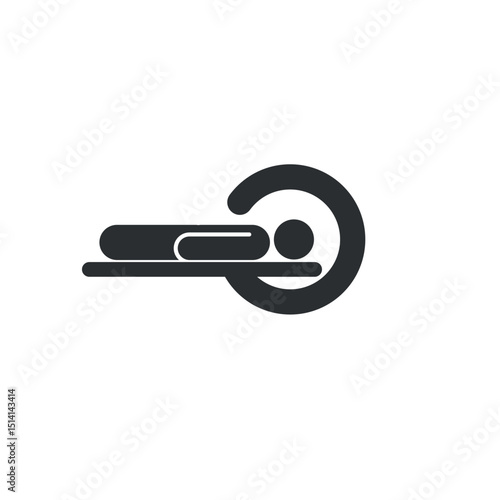 vector illustration of a CT scan patient flat icon.