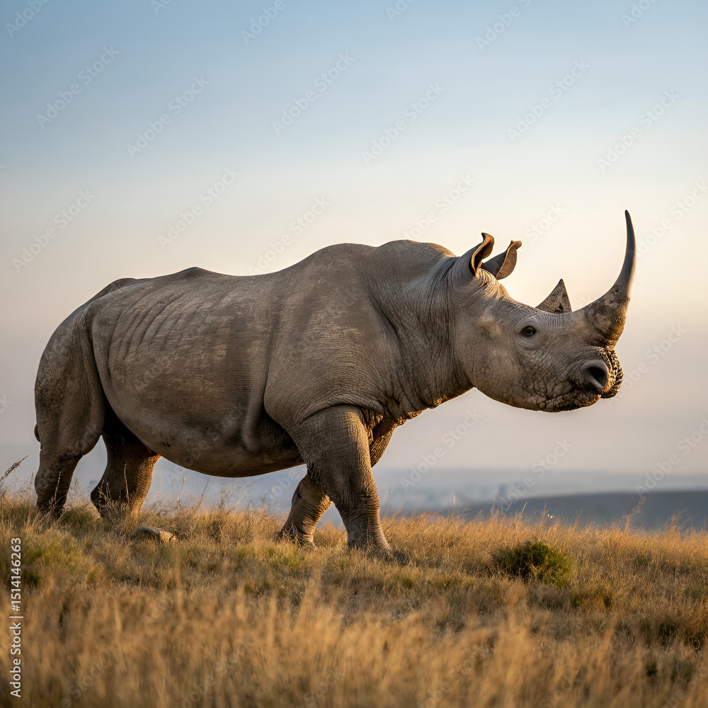 Fototapeta premium white rhino in the wild
