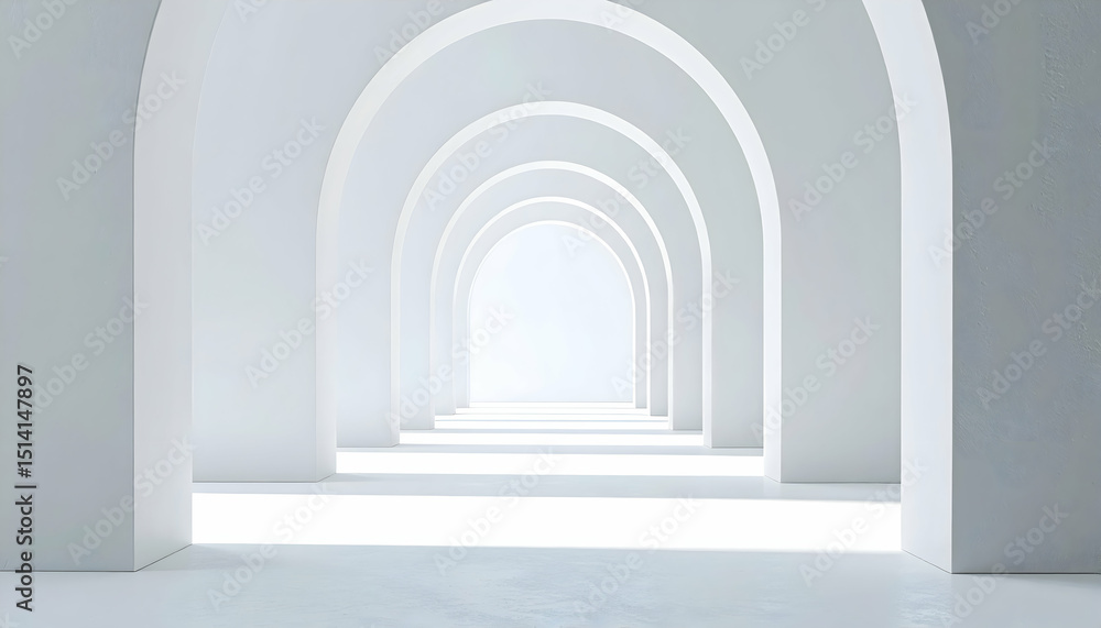 White Archway Tunnel Interior White Archway Tunnel Interior