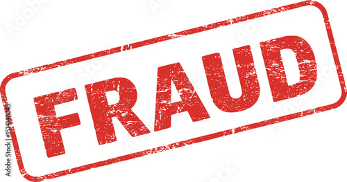 Red grunge stamp with the word fraud on white background
