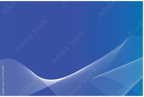 Abstract Blue Gradient Background with White Flowing Lines