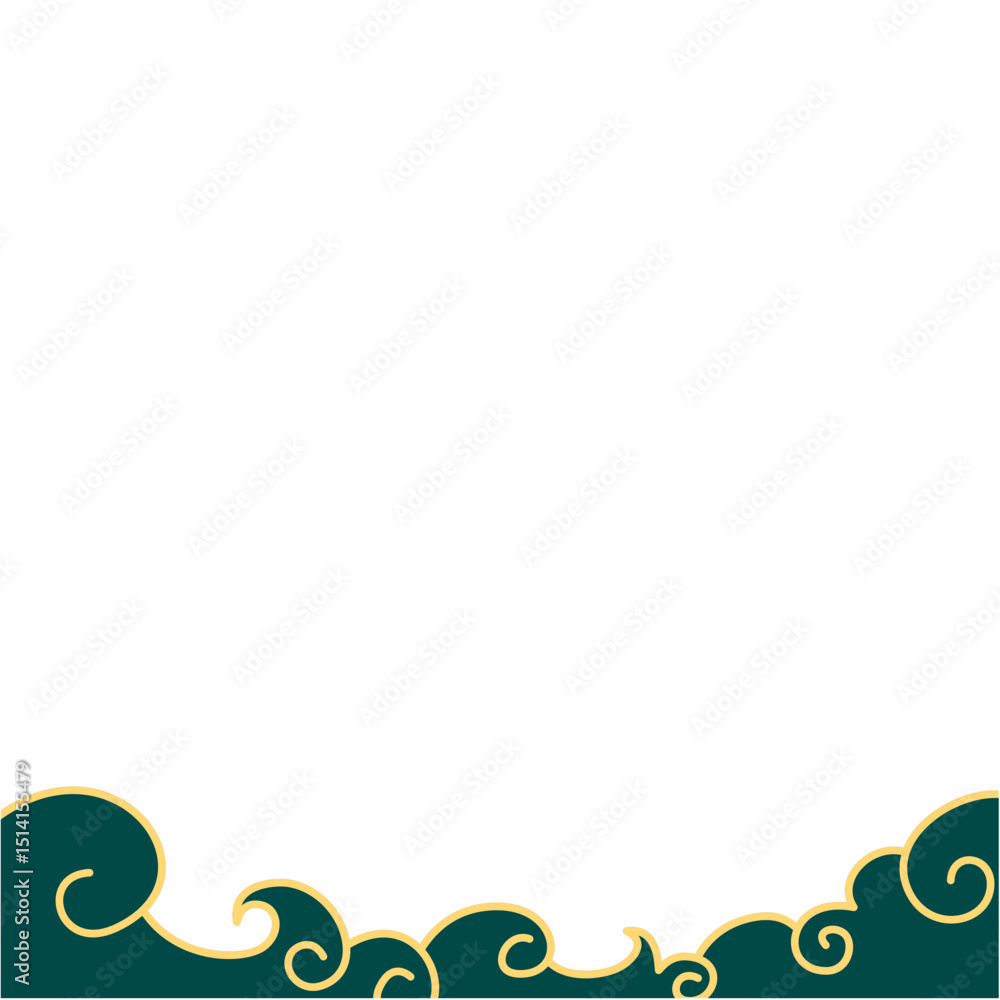 Obraz premium Chinese New Year Cloud Bottom Border