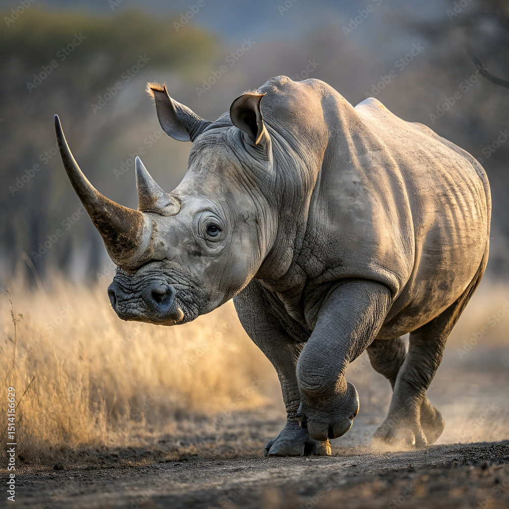 Obraz premium white rhino in the wild