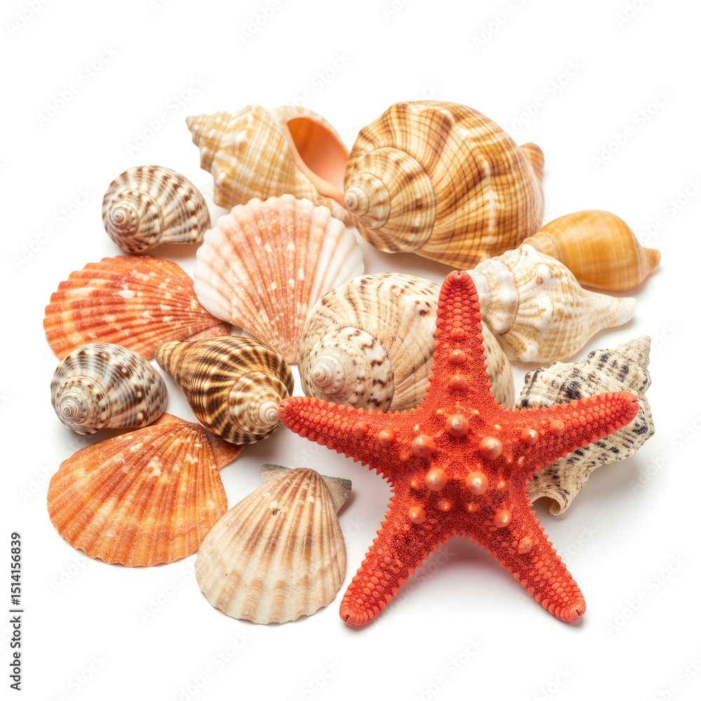 sea shells and starfish sea shells and starfish