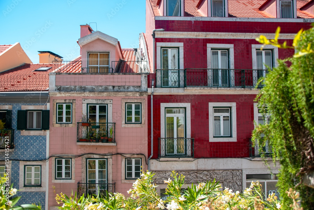 Obraz premium Colorful Buildings in Lisbon, Portugal