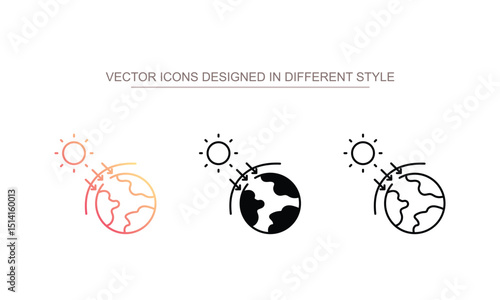Greenhouse Effect icon design with white background stock illustration