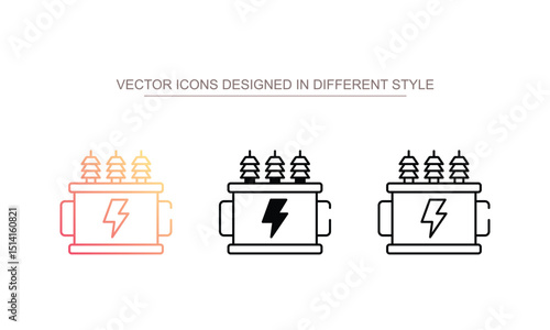 Transformer icon design with white background stock illustration