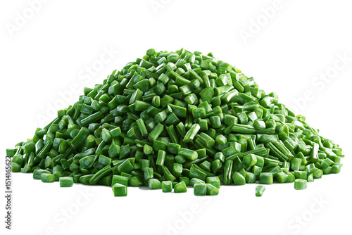 Pile of Freshly Cut Green Beans on Transparent Background Ready for Cooking or Preparation