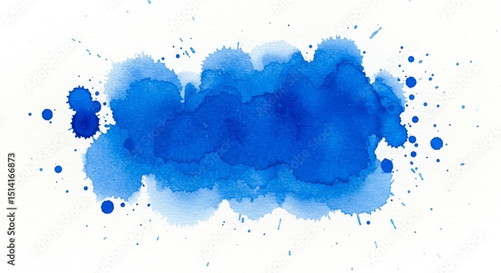 Obraz premium Abstract Watercolor Stain Splatter in Blue Paint Art Texture Background