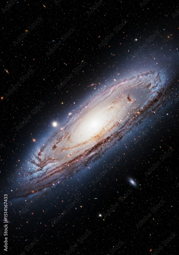 Fototapeta premium Andromeda Galaxy Photo Beautiful Stars Shining Through Deep Outer Space