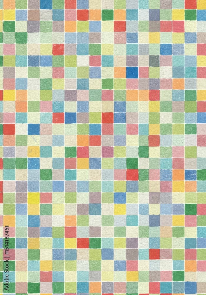 Fototapeta premium Abstract Mosaic Pattern with Squares Texture Colorful Backdrop