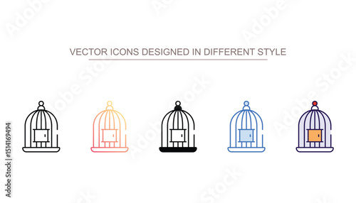 Birdcage icon design with white background stock illustration