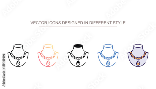 Necklace icon design with white background stock illustration