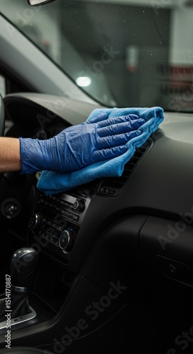 Automobile Interior Detail with Microfiber Car Cleaning Service