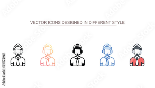 Call Operator icon design with white background stock illustration