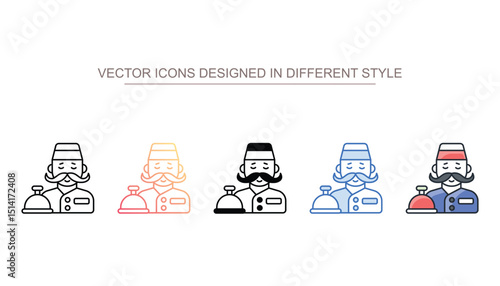 Concierge icon design with white background stock illustration