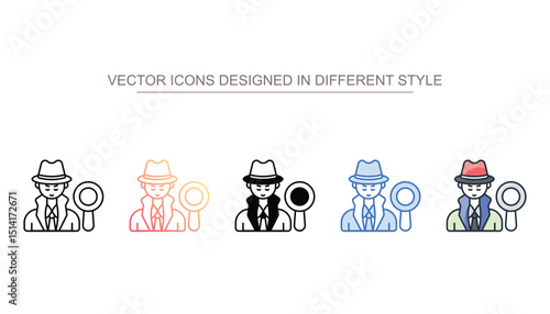 Detective icon design with white background stock illustration