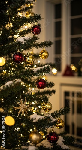 Wallpaper Mural Festive Christmas Tree With Ornament Decoration Winter Season Holiday Torontodigital.ca