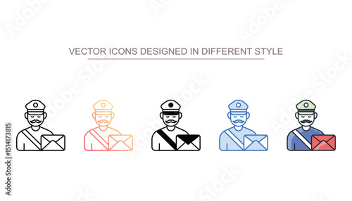 Postman icon design with white background stock illustration