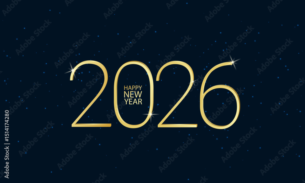 2026 Happy New Year Background Design. Greeting Card, Poster, Illustration Banner. 2026 Happy New Year Background Design. Greeting Card, Poster, Illustration Banner.