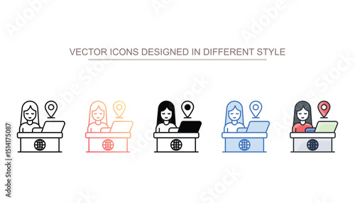 Travel Agent icon design with white background stock illustration