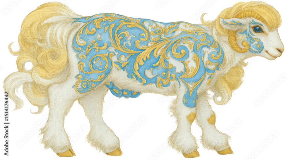 Fototapeta premium Ornate sheep illustration