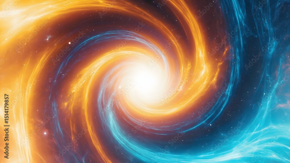 Fototapeta premium Cosmic vortex swirling nebula with bright center