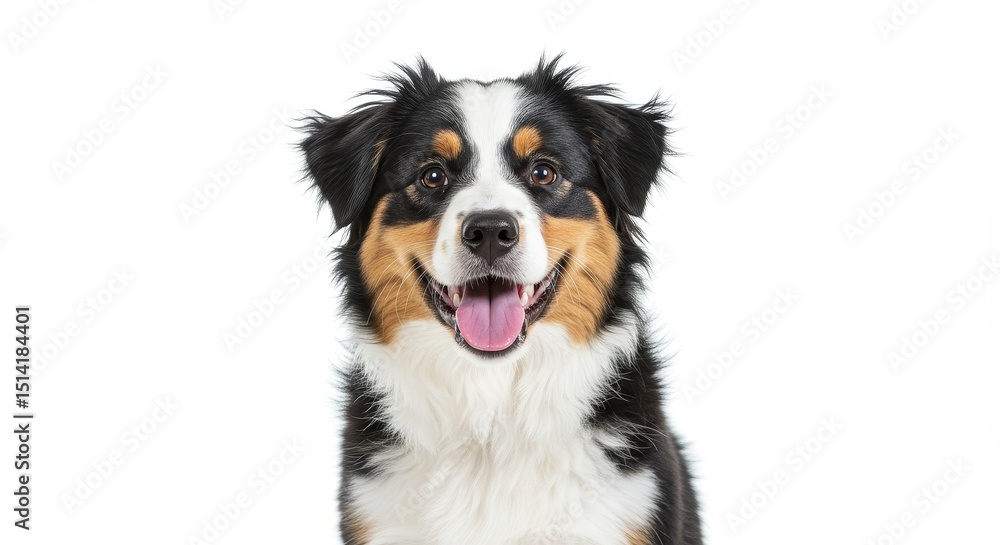 Isolated Portrait of Cute Domestic Dog with Tongue out on White Isolated Portrait of Cute Domestic Dog with Tongue out on White