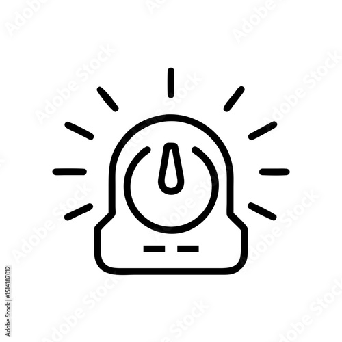 Alarm timer icon with sound indicators in minimalist design  