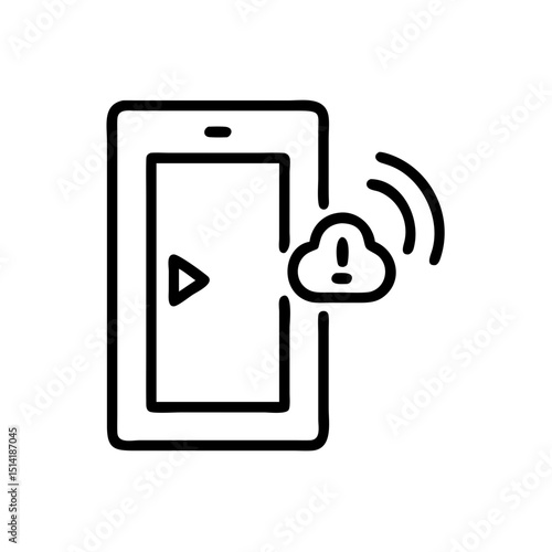 Notification alert from smartphone with playback icon displayed  