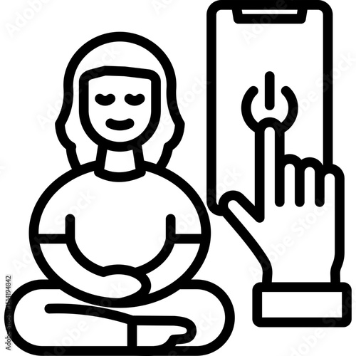 Digital Detox line icon