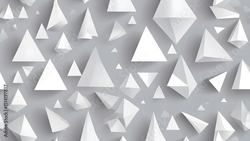 Wallpaper Mural Abstract monochrome geometric pattern featuring various triangles in shades of black, white, and gray, perfect for modern design projects Torontodigital.ca