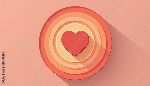 Red Heart on Target Rings