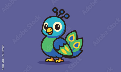 Peacock Mascot Logo, Peacock Illustration, Cartoon Logo, Character, Bird Illustration, Colorful Animal Design, Vector Bird Mascot, Fantasy Creature Logo, Decorative Feathers Art, Gaming or Sports Team
