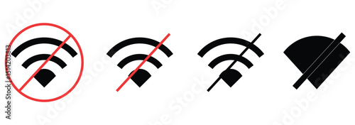 No Wi-fi Icon. No Wi-fi signal Icon. Vector Illustrator.