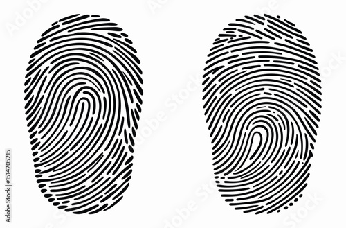 Detailed Black Ink Fingerprints for Biometric and Forensic Identification