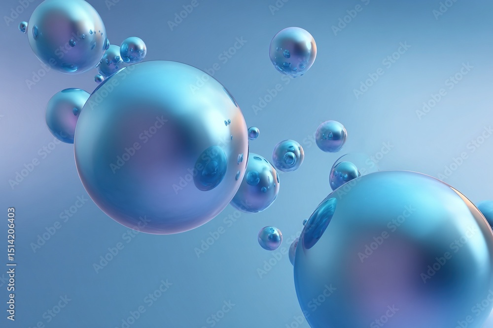 Soft blue smooth gradient background with floating 3D spheres with metallic reflections, corporate aesthetic style, high resolution abstract design. Modern futuristic technology concept Soft blue smooth gradient background with floating 3D spheres with metallic reflections, corporate aesthetic style, high resolution abstract design. Modern futuristic technology concept