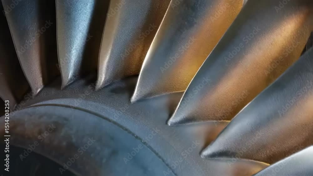 Fan Machine Texture Metallic jet engine fan textures gleaming with cool shimmer, revealing ...