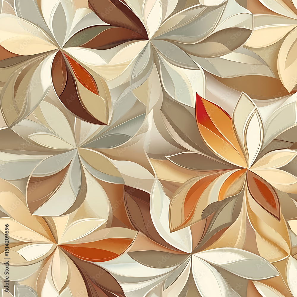 Seamless tile patterns combining cultural, modern, and botanical inspirations for commercial vector. Seamless tile patterns combining cultural, modern, and botanical inspirations for commercial vector.